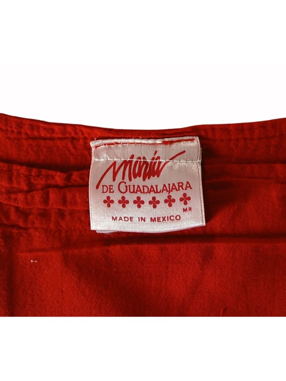 Vintage Maria Guadalajara Red Cotton Jumper Dress Size L Mexico Overalls NOS - Picture 6 of 16